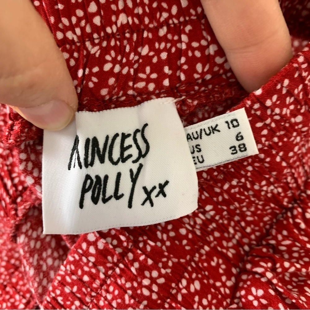 Princess Polly Tired Micro Floral Mini Skirt Womens 6 Ditsy Print Red White - Picture 11 of 12